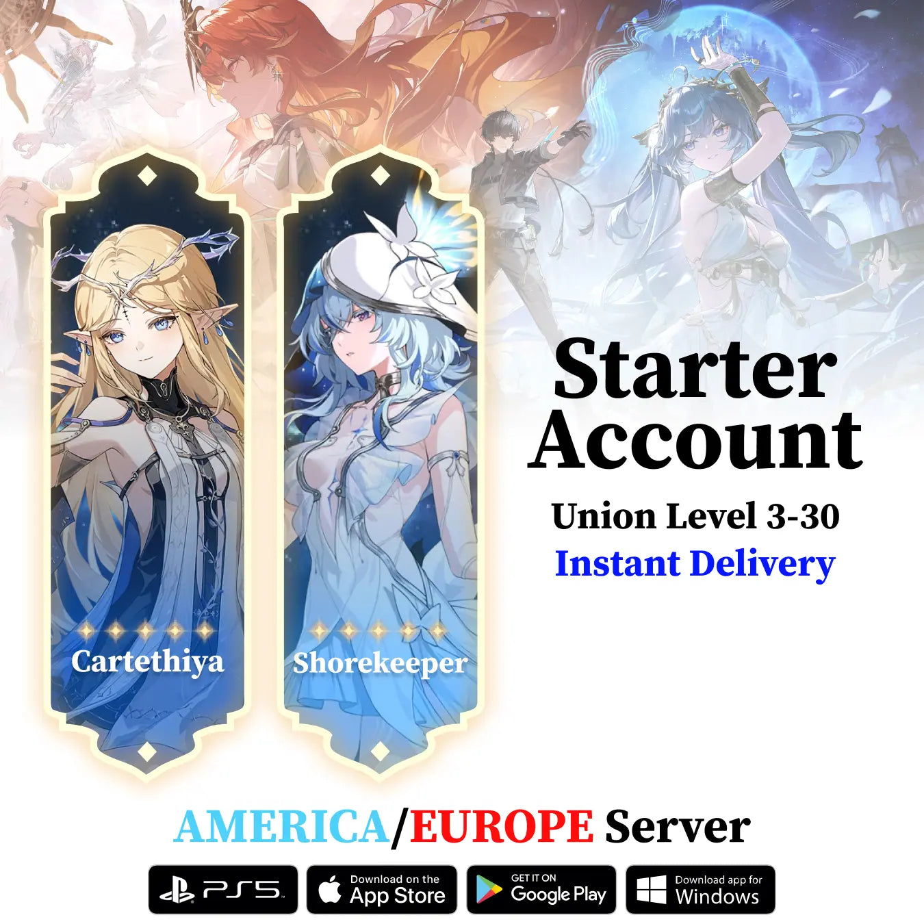 Wuthering Waves Double 5✦ Resonator Starter Reroll Account