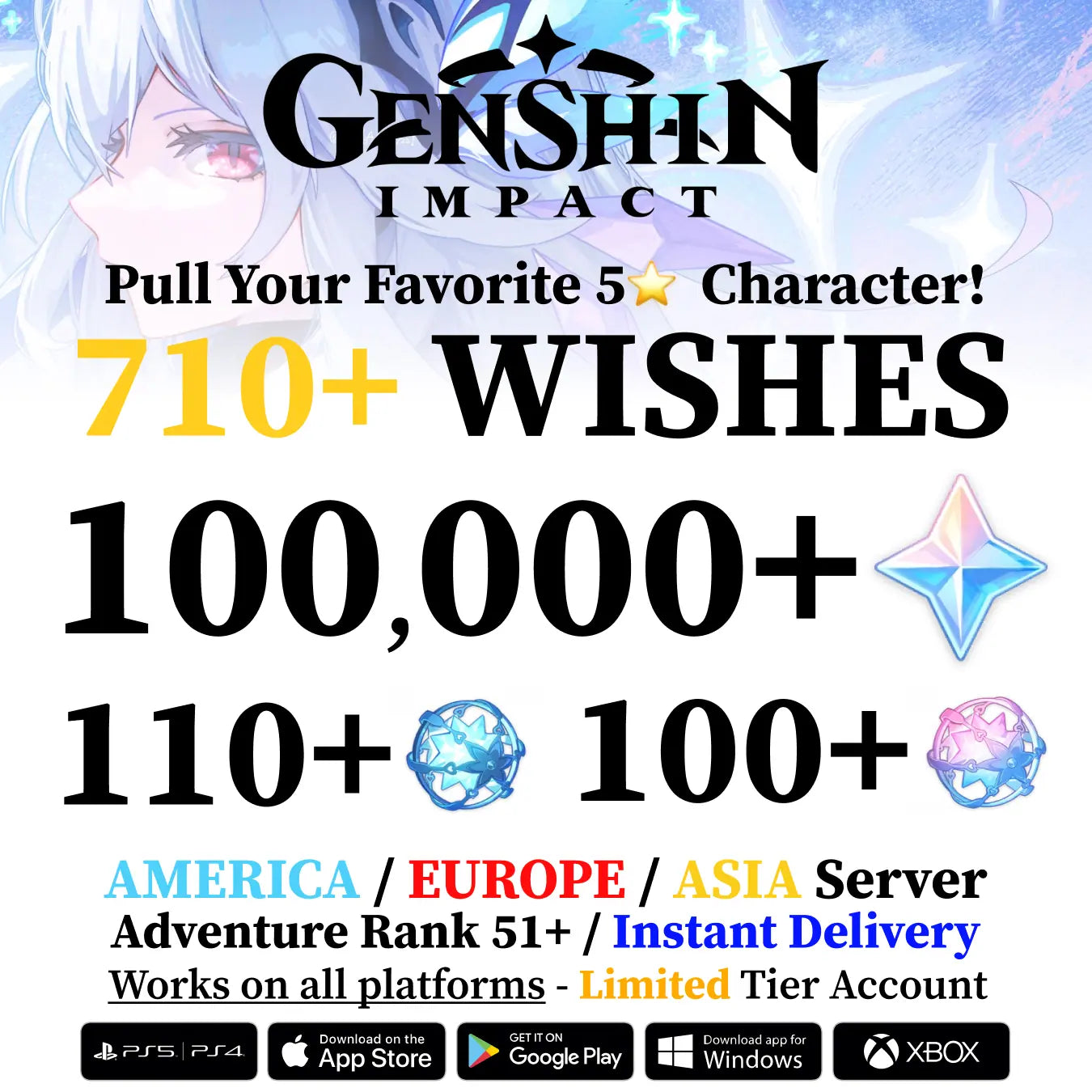 Genshin Impact Reroll Account - Limited