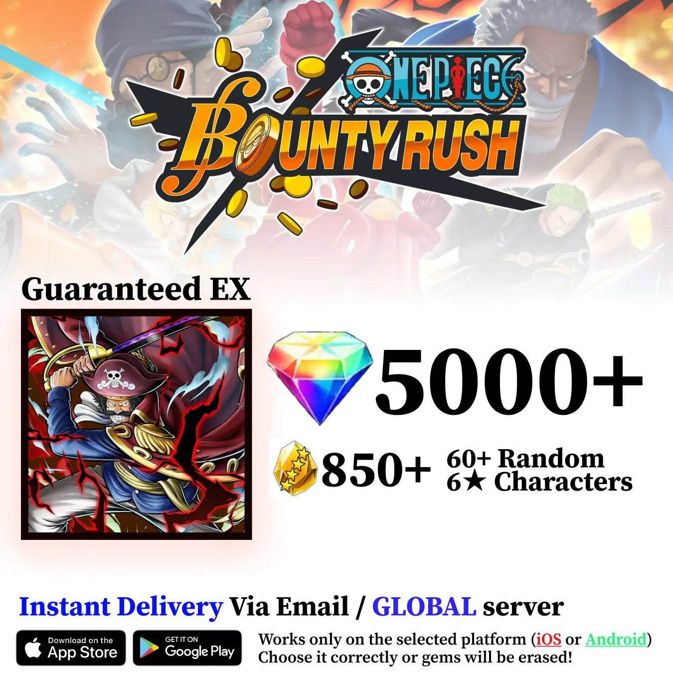 Gol D. Roger OPBR Starter Reroll Account [Global]
