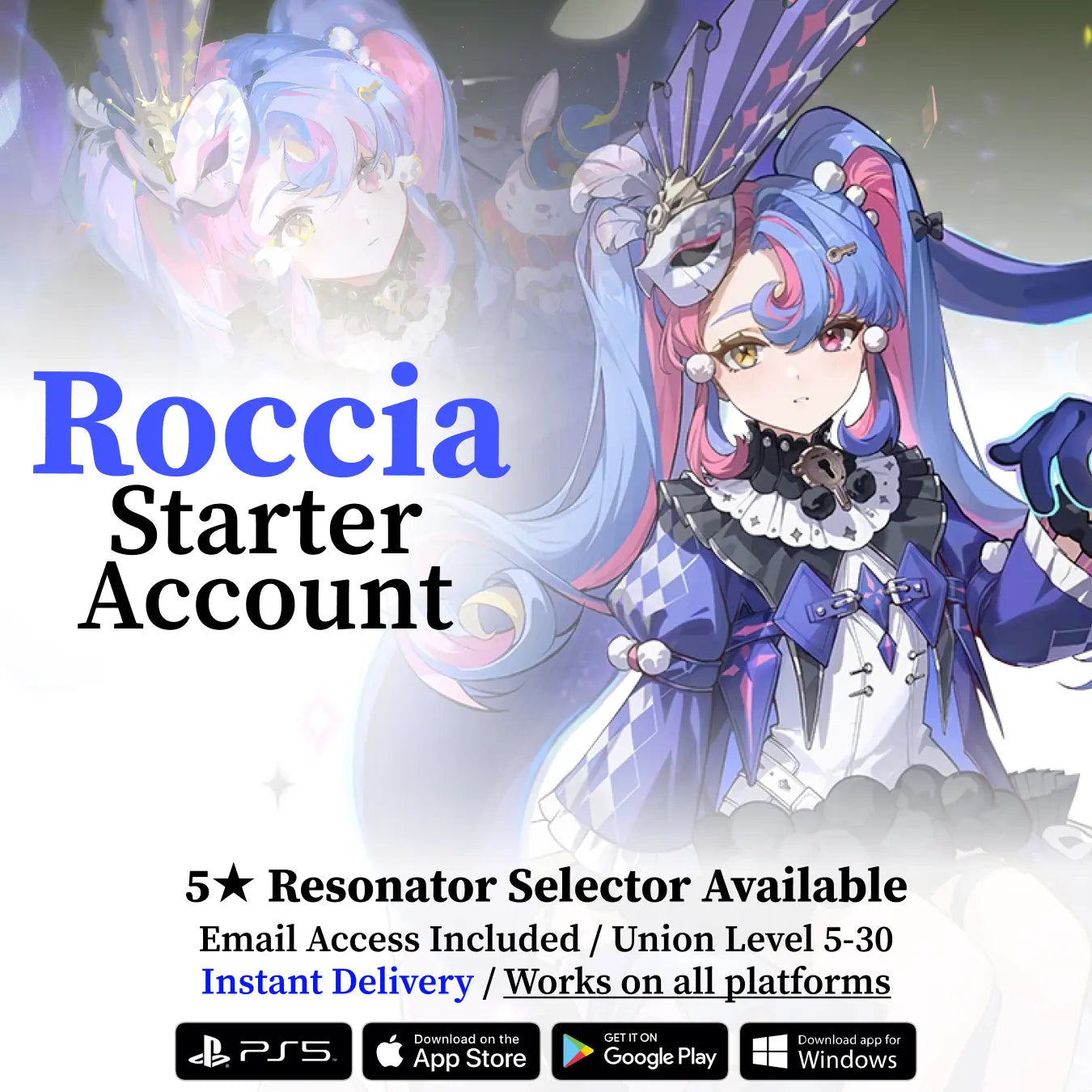 Wuthering Waves Roccia Starter Reroll Account