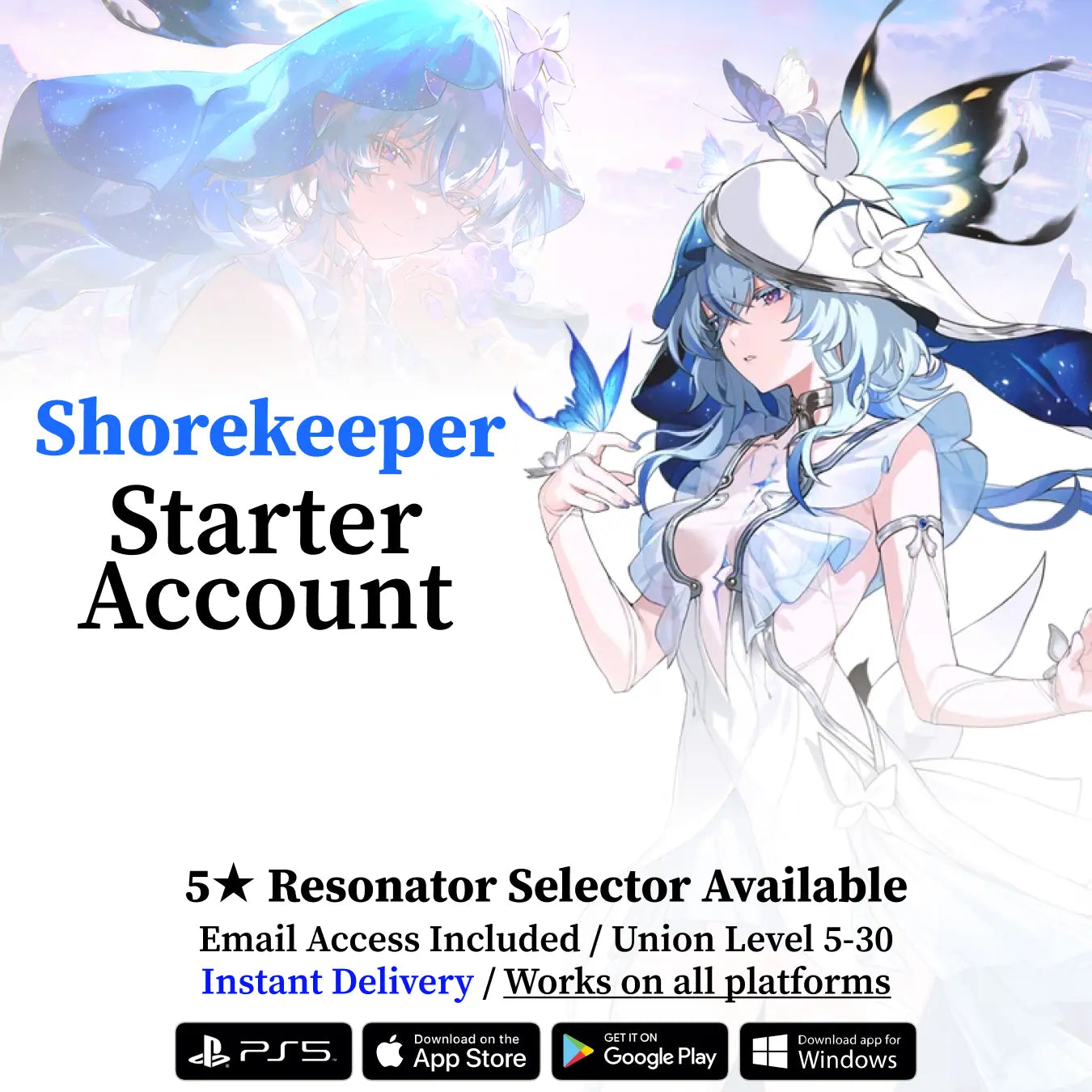 Wuthering Waves The Shorekeeper Starter Reroll Account